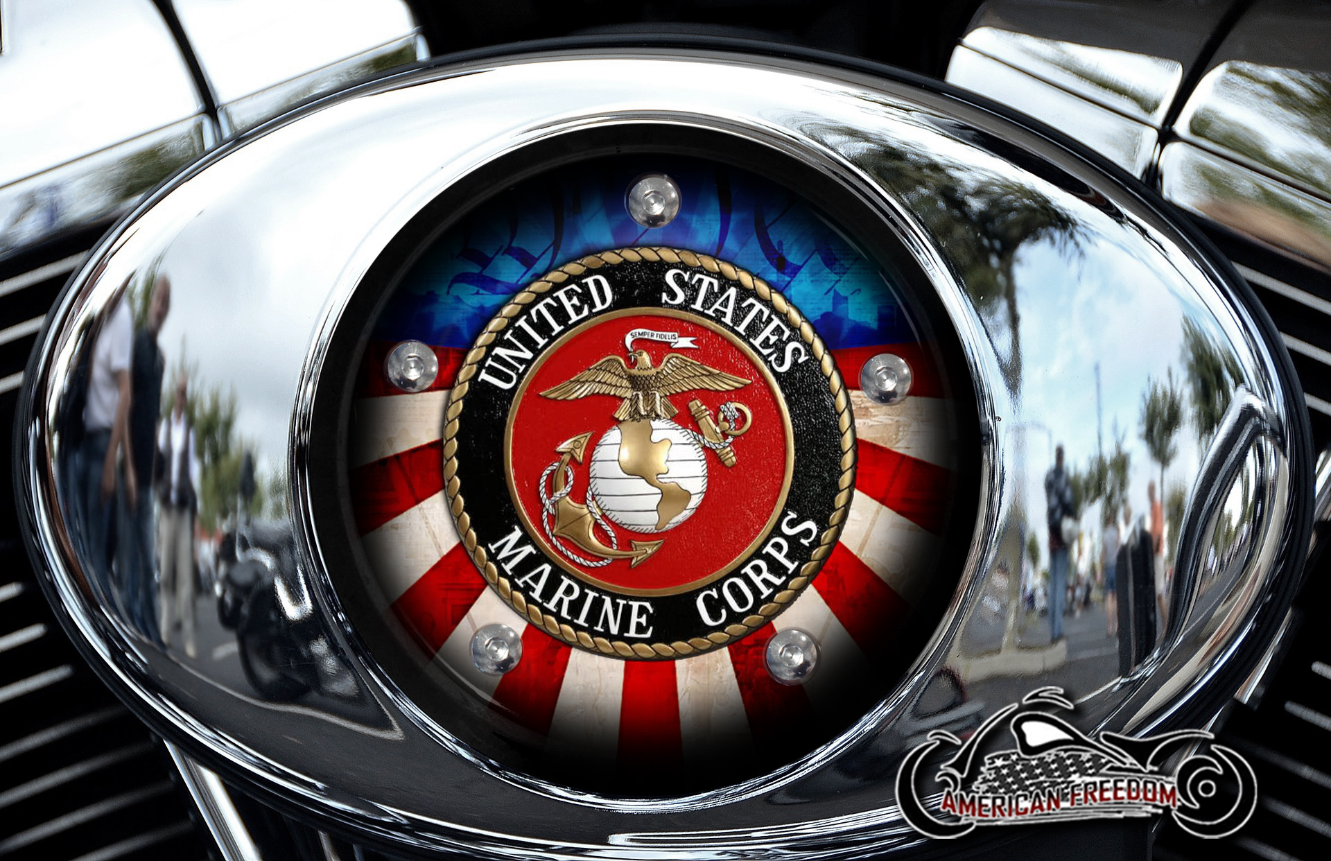 Harley Air Cleaner Cover - Marine Corps